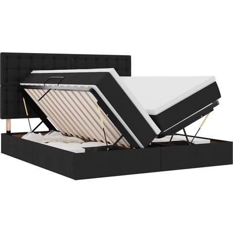 Maison Exclusive - LED-Speicherbett mit Matratze Schwarz 200 x 20