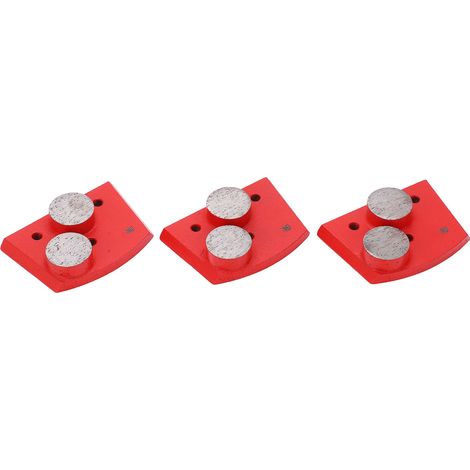 Lot de 3 disques de polissage diamantés rouges trapézoïdaux, grain 30, 2 dents cylindriques, pour le polissage du béton (1/5)