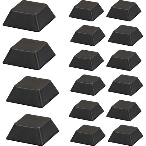 Lot de 16 Patins pour Meubles – Patin Caoutchouc Autocollant 20 x 20 x 8 mm Patin antiderapant pour chaises, armoires, tiroirs, Haut-parleurs – Protection antibruit et antidérapante (1/5)