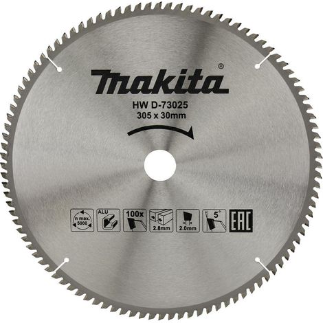 Lama circolare Makita TCT 305 x 30 mm in metallo duro - 100 denti - alluminio
