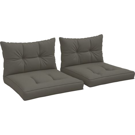 Beyamis Set mit 4 Gartenkissen, bestehend aus 2 Sitzkissen und 2 Rückenkissen, Polyester, anthrazitgrau