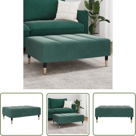 The Living Store Fußhocker Dunkelgrün 77x55x31 cm Samt - Samtsessel - Hocker Mit Armlehnen - Beistelltisch - Wohnzimmer Dekoration - Dunkelgrüner Sessel (1/5)