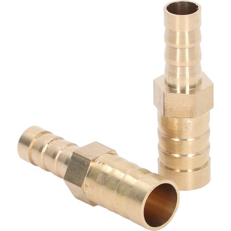 Lot de 2 raccords à barbes laiton raccordement tuyau reduc 12mm(1/2in) vers 8mm(5/16in) embout barbelé hexagonal (1/5)