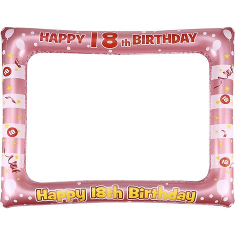 Cadre photo gonflable d'anniversaire (1 pièce) en PVC, accessoire photo pour fête (18 ans et plus).-71X58CM