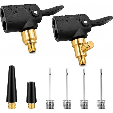 8 Pièces Ensemble d'Adaptateurs et Embouts de Gonflage pour Valves Presta et Schrader, en Laiton, pour Vélo Voiture Moto (1/5)