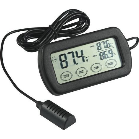 Thermomètre Hygromètre Jauge de moniteur, alarme automatique Incubateur d'œufs Maximum Minimum Température Humidité Affichage LCD Numérique Reptile Amphibian Réservoir Thermomètre Hygromètre (1/5)
