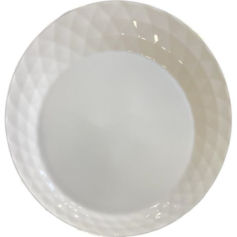 Tognana kaleidos, set 6 piatti piani da 27 cm, porcellana bianca filo platino
