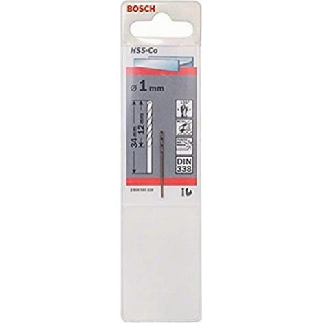 2608585838 - Punte per metallo HSS-Co, DIN 338 1 x 12 x 34 mm