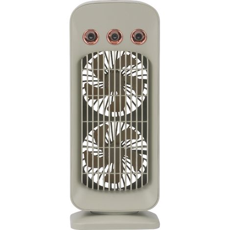 Ventilateur oscillant avec brumisation et fonction humidificateur, ventilateur de bureau/table pour climatisation légère, modèle compact gris-vert pour usage domestique et professionnel (1/2)