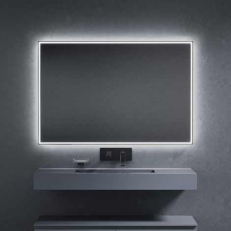 Inda - LED-Spiegel Pirano+ 120x80cm schwarz Licht und Intensität dimmbar