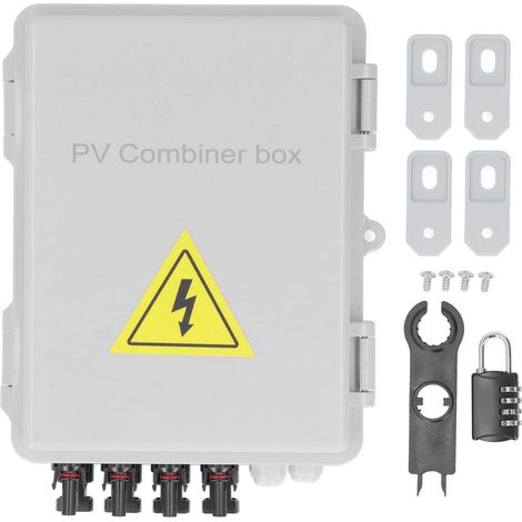 Boîtier de combinaison solaire 4 chaînes 10A fusible 63A disjoncteur DC PV parafoudre (1/5)