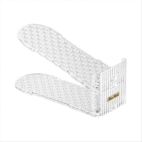 Range-chaussures empilables, organiseur de chaussures transparent, lot de 3, gain de place, rangement vertical pour placard et entrée, casier modulable, économiseur d'espace, empilable et réutilisable (1/5)