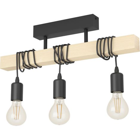 Lampe de plafond Townshend Aspect bois - 3x E27 - 43511