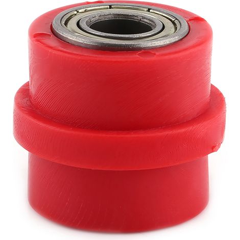 Guide tendeur à galet coulissant pour chaîne d'entraînement de 10 mm, adapté aux vélos de route, motos, quads, rouge. (1/5)