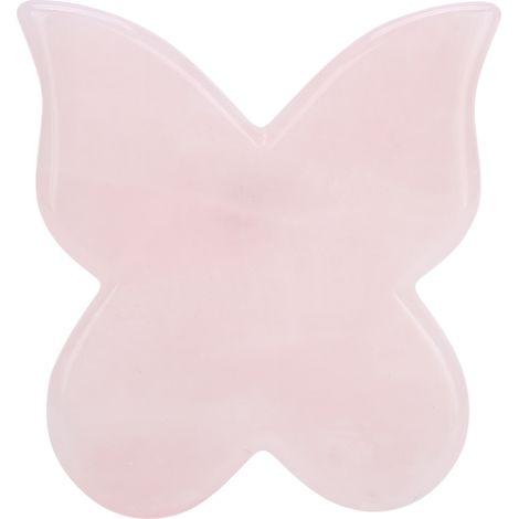 Tableau de massage en pierre de jade rose, forme papillon, outil de raclage Gua Sha pour visage et corps (1/5)