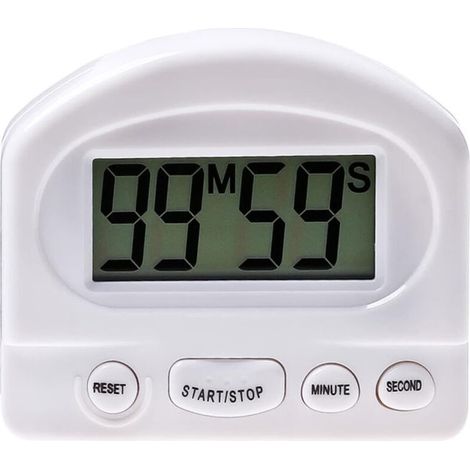 Minuteur de cuisine numérique portable avec compte à rebours, grand écran LCD et support magnétique, spécialement conçu pour la cuisine.