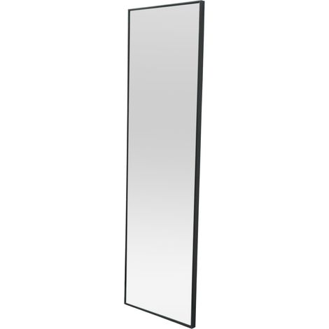 Specchio decorativo per porta dal design moderno 120 x 37 x 2 cm nero 030010150