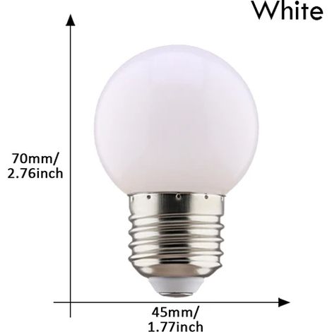 Set di 2 lampadine LED multicolore G45 E27 220V (rosso, giallo, blu, verde, rosa, arancione, bianco) per Natale, matrimoni e luci notturne da interni. - AquaForge (1/5)