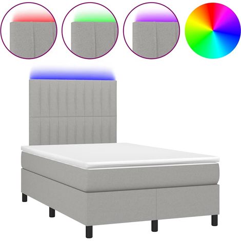 Maison Exclusive - Letto a Molle Materasso e LED Grigio Chiaro 120x190 cm Tessuto (1/5)