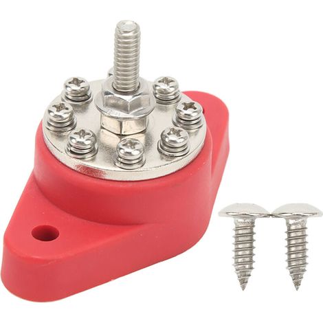 Barra di distribuzione di alimentazione universale marina a 8 terminali da 1/4" M6 12V-48V per auto, barche, camper e camion (1/4)