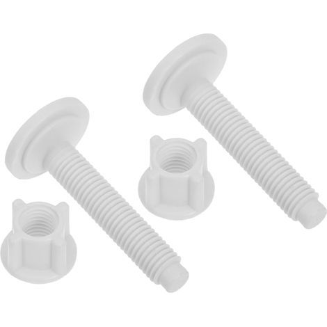 2 pièces Kit de Boulons Plastique pour Fixation de Lunette Toilette Vis Universelles avec Mécanisme Démontage Rapide pour Sièges Wc Fixations Durables et (1/5)