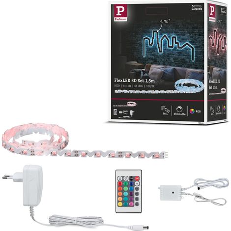 Paulmann FlexLED 3D 78964 Kit base striscia LED con spina 12 V 1.5 m RGB 1 pz.