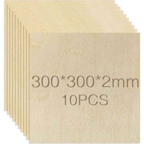 Ineasicer Contreplaqué, 10pcs 300 X 300 X 2mm, DIY Fait Main, Pyrogravure, Planche de Bois Modèle Avion, Plaque Bois (1/4)