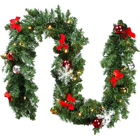 Randaco Guirnalda navideña Decoración navideña para pared, chimenea, escalera 5 m decorada con 100 LED (1/3)