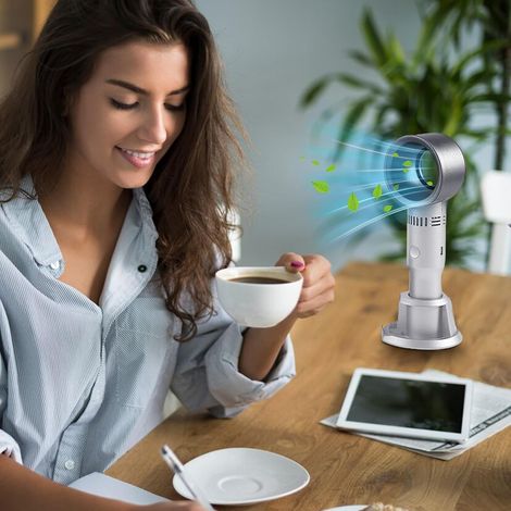 Mini ventilateur portable USB rechargeable, ventilateur poche voyage compact, refroidisseur personnel silencieux maison bureau été (1/4)