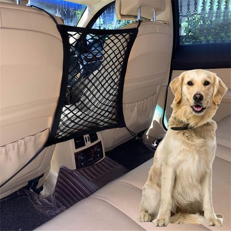 Filet de Séparation Voiture pour Chien 3 Couches avec Organisateur en Maille Extensible, Barrière de Sécurité Universelle pour Voiture et SUV (1/5)