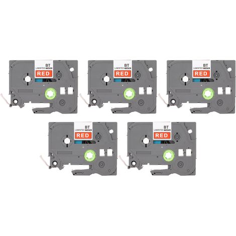 5 Rouleaux Ruban Étiqueteuse 9mm Lamifié Imperméable Couleurs Vives Étiquettes Multi-Usage pour PT D210 PT D200 PT H110 PT D400 Blanc Rouge Bze 222 (1/5)