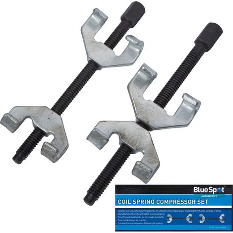 BlueSpot 2pc Coil Spring Compressor Clamps Heavy Duty Suspension Clamp Tool (1/4)