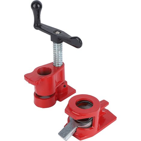 Ensemble de 4 serre-joints à dégagement rapide 3/4" robustes à base large en fer, bois et métal pour établi de menuiserie (1/5)