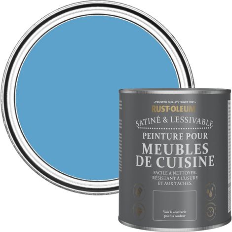 Peinture Bleue pour Meubles de Cuisine, Finition Satinée - Céruléen 750ml (1/5)