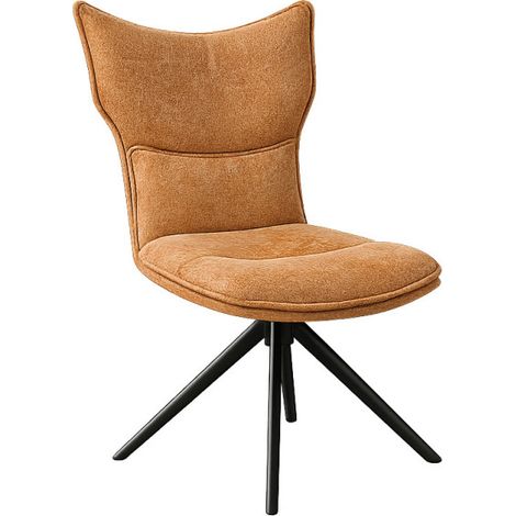 Chaise rotative 360° en tissu terracotta rembourrage ergonomique - PHIL (1/5)