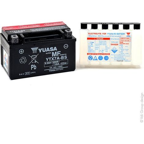 Batería de Moto YUASA YTX7A-BS 6Ah 12V (1/4)