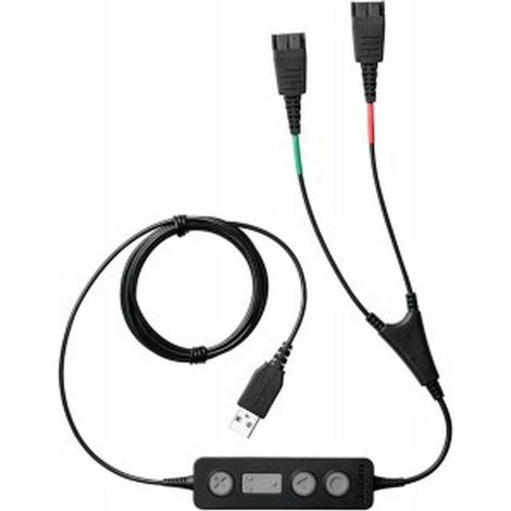 Cavo di collegamento Jabra Link 265 USB 2.0 Nero con 2x Quick Disconnect per cuffie e dispositivi audio professionali
