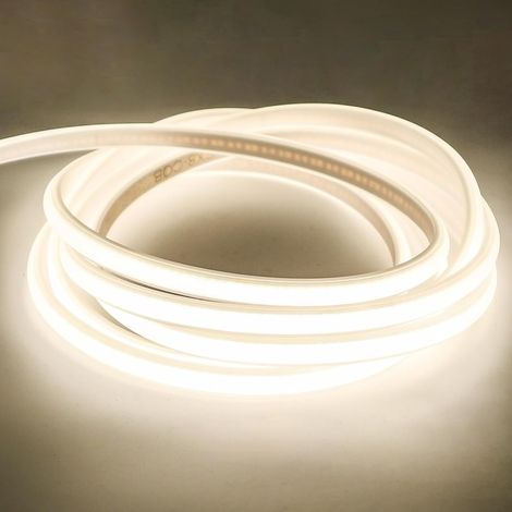 Bande lumineuse LED autocollante COB 5m 220V - 288 LED/m Blanc Naturel,IP65, Prise avec Interrupteur, Idéale pour Intérieur et Extérieur (1/5)