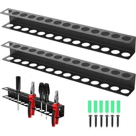 2 Pcs Support Tournevis Mural, Porte Outils Murale, Support mural pour outils, Organisateur de Tournevis, Supports de Rangement pour Outil, Atelier, Abri de Jardin, établi, Garage Accessoires (1/5)