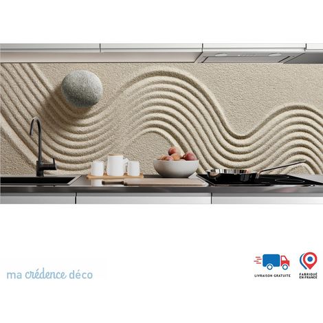 Crédence : Galet et courbe zen - Alu composite - 120 - 60 (1/3)