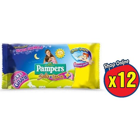 14 PAMPERS SALVIETTE UMIDIFICATE BAMBINI SOLELUNA CON ESTRATTI DI CAMOMILLA 40PZ (1/2)