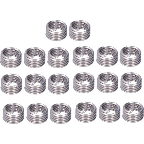 Lot de 20 inserts filetés M12 x 1,75, écrous taraudés en fil hélicoïdal, consommables de réparation pour filetage, extension à visser. (1/5)