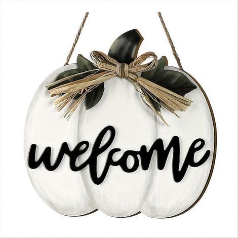 Herbstlicher Kürbisanhänger, Türschild mit Kürbismotiv für Thanksgiving, Erntedankkranz (1/5)