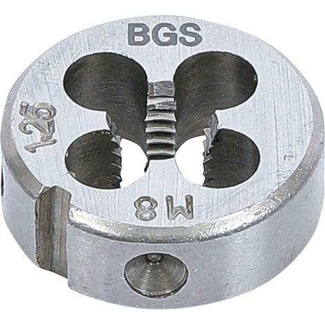 Filiere M8 X 1.25 - Acier GCr15 - Pour Taraudage Et Reprise De Filetage - Diametre Exterieur 25.4 Mm - Epaisseur 9 Mm - 1 Unite