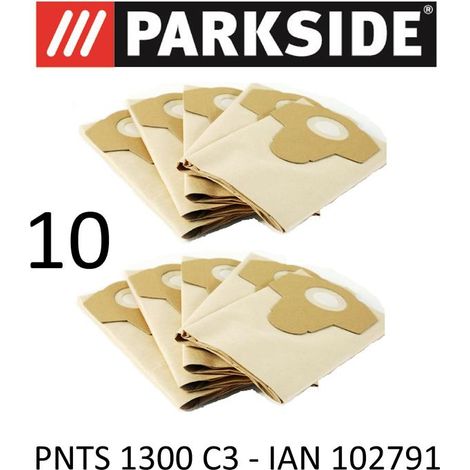10 sacchetti per aspirapolvere Parkside da 20 L PNTS 1300 C3 Lidl IAN 102791 marrone 906-05