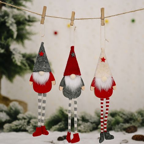 3-teiliges Set Weihnachtsbaumschmuck, Christbaumzwerge zum Aufhängen (1/5)
