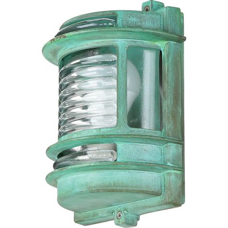 Außenwandlampe Messing IP64 E27 Grün Wandlampe außen Haus