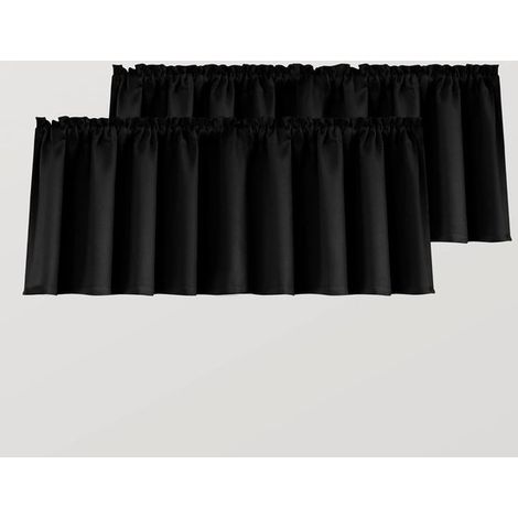 Mantovane per tende oscuranti, Tende, 130 x 41 cm, Tenda con nastro per pieghe, Oscuranti, Tende nere, Tenda, Tende oscuranti, pannelli per finestre (1/5)