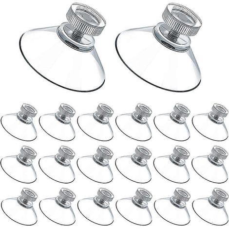 200 ventouses avec écrou à vis, pastilles adhésives transparentes en PVC de 40 mm, pour fenêtres, carrelage, salle de bain, voiture - FFY (1/4)