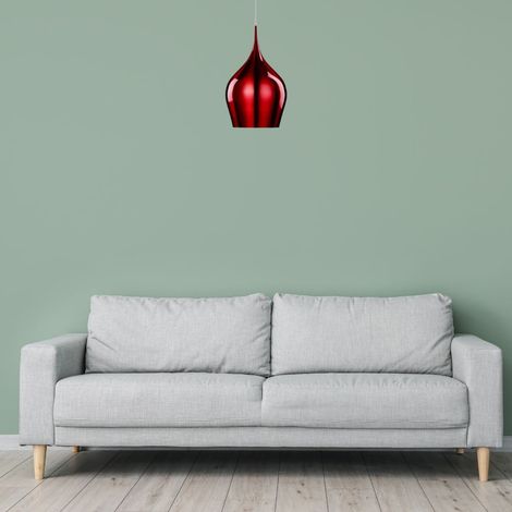 Searchlight Vibrant - Luminaire suspendu à 1 lumière, grand dôme, rouge, E27 (1/2)